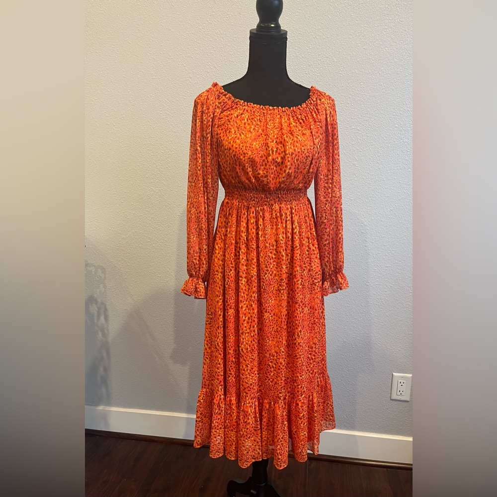 Bcbgeneration Orange Yellow long sleeves dress size Small. No tags.